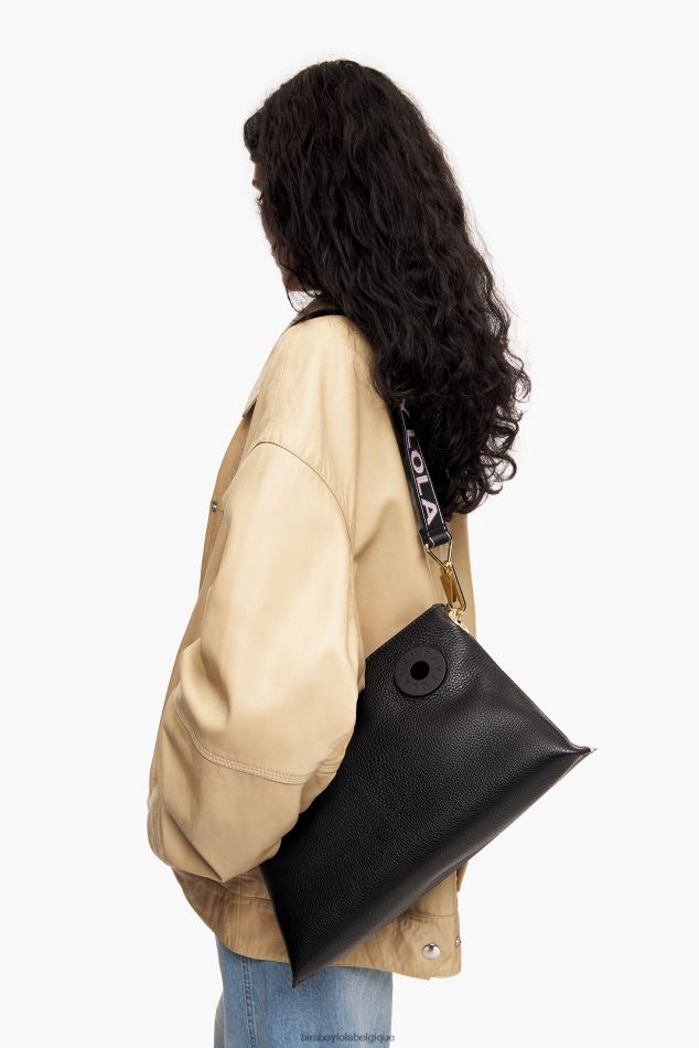 accessoires Bimba Y Lola sac trapèze en cuir noir HV448646