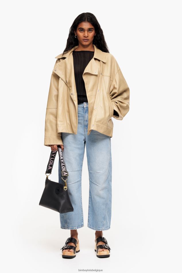 accessoires Bimba Y Lola sac trapèze en cuir noir HV448646