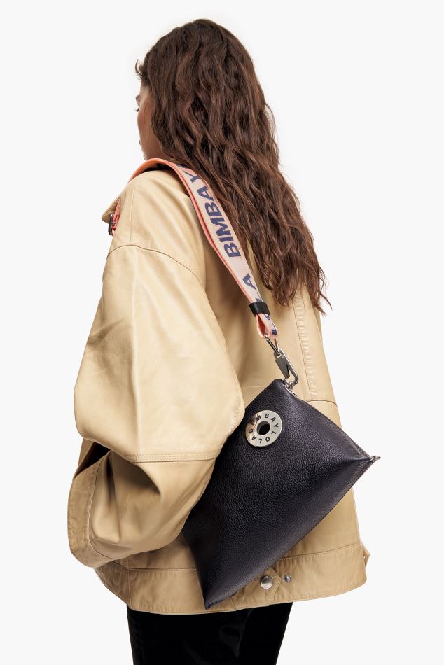 accessoires Bimba Y Lola sac trapèze en cuir noir HV448647