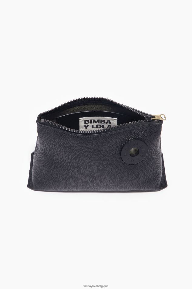 accessoires Bimba Y Lola sac trapèze en cuir noir HV448649