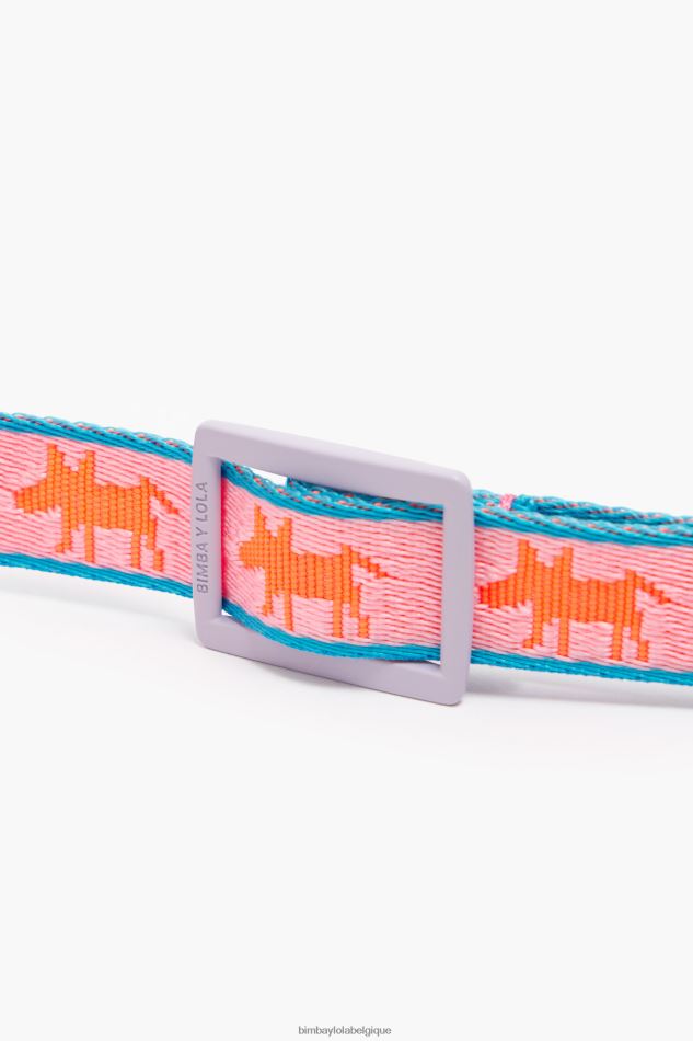 accessoires Bimba Y Lola collier à logo pour animal de compagnie rose HV4486964