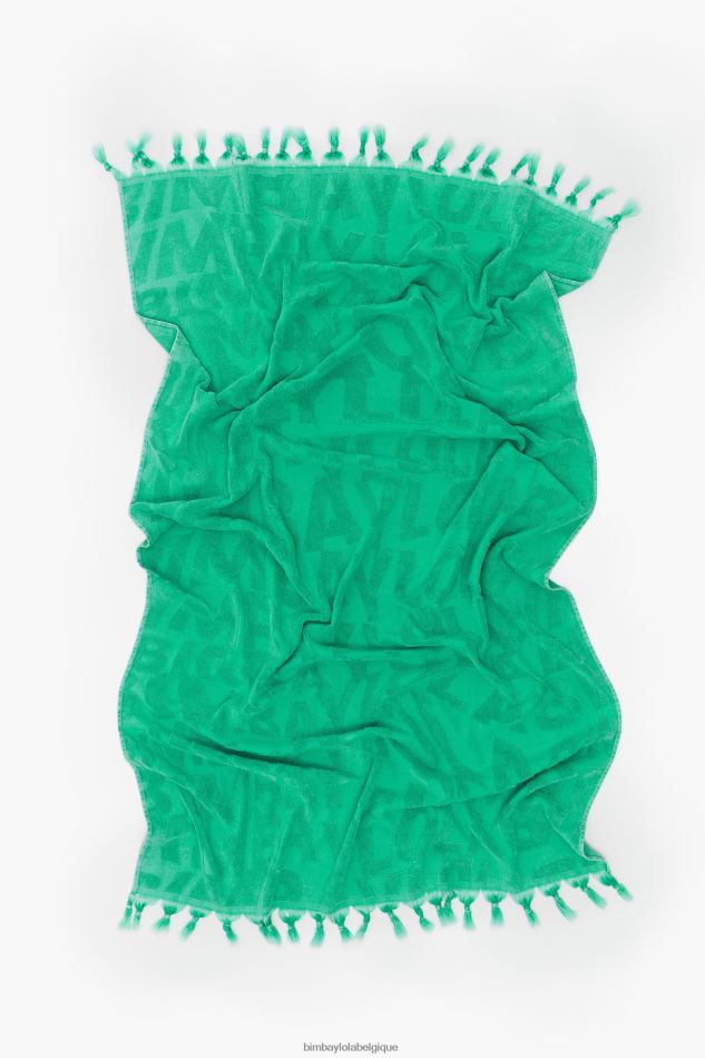 accessoires Bimba Y Lola serviette en jacquard à logo effet délavé turquoise HV4486878