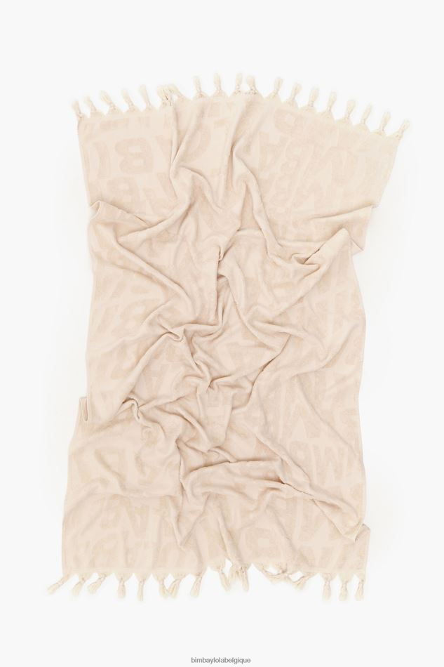 accessoires Bimba Y Lola serviette jacquard à logo Ivoire HV4486882