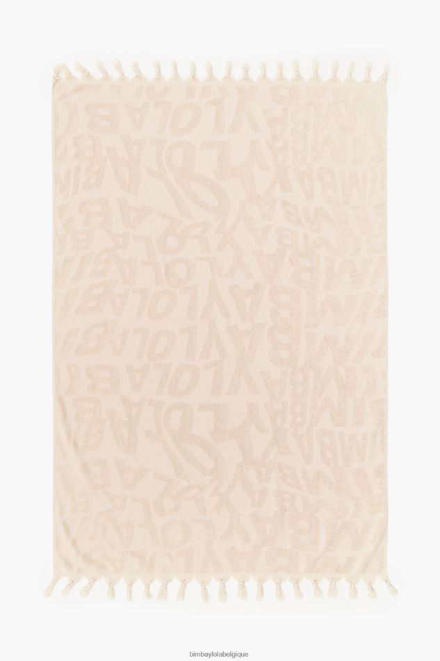 accessoires Bimba Y Lola serviette jacquard à logo Ivoire HV4486882