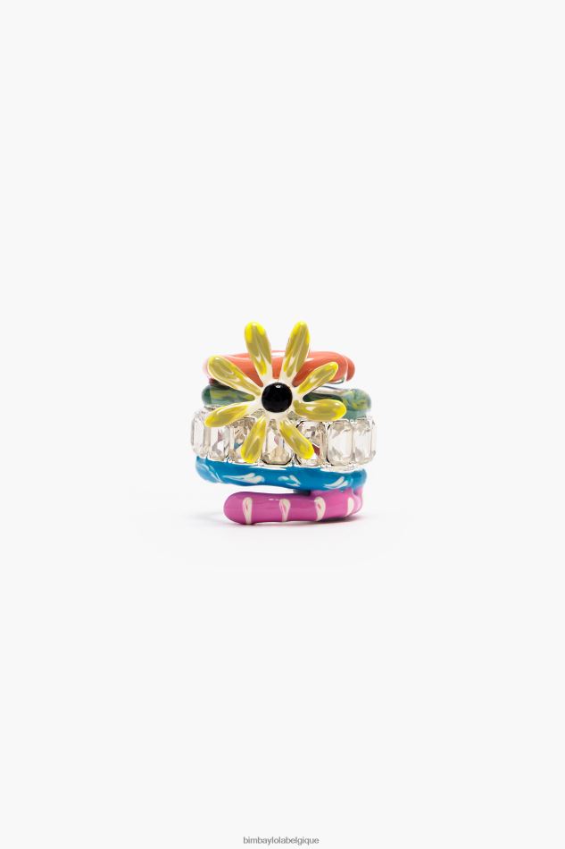 accessoires Bimba Y Lola bague en émail cristal multicolore HV4486681