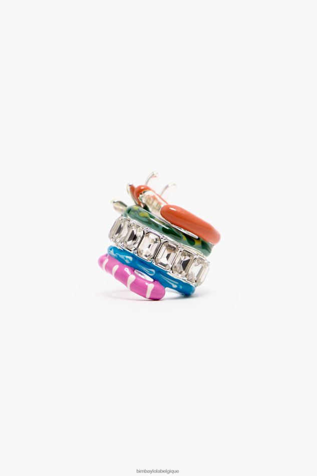 accessoires Bimba Y Lola bague en émail cristal multicolore HV4486681