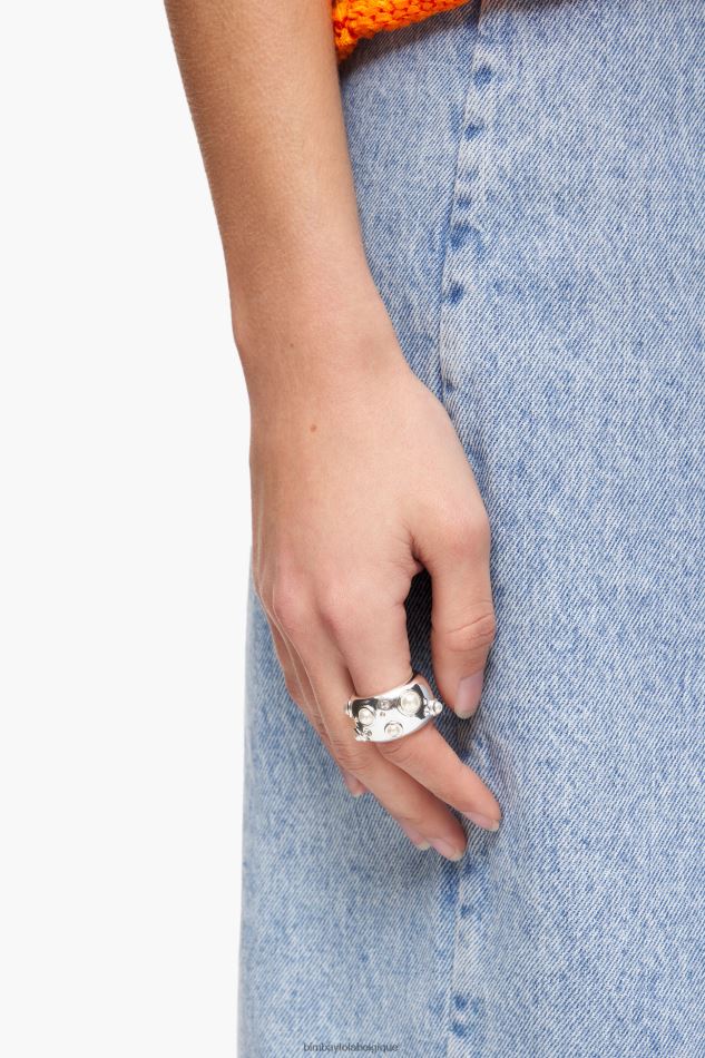 accessoires Bimba Y Lola bague perle cristal d'argent HV4486685