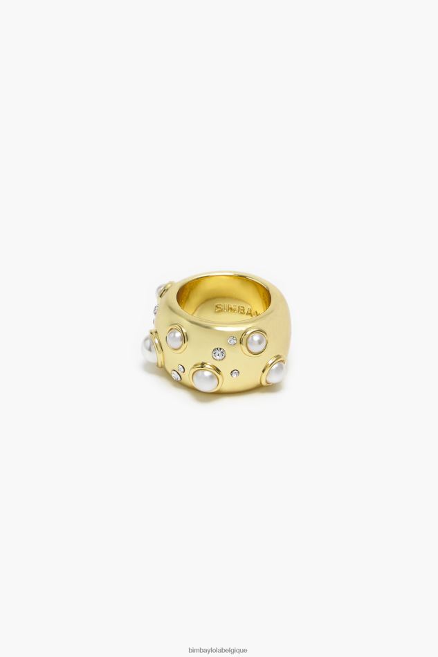 accessoires Bimba Y Lola bague perle cristal doré HV4486686