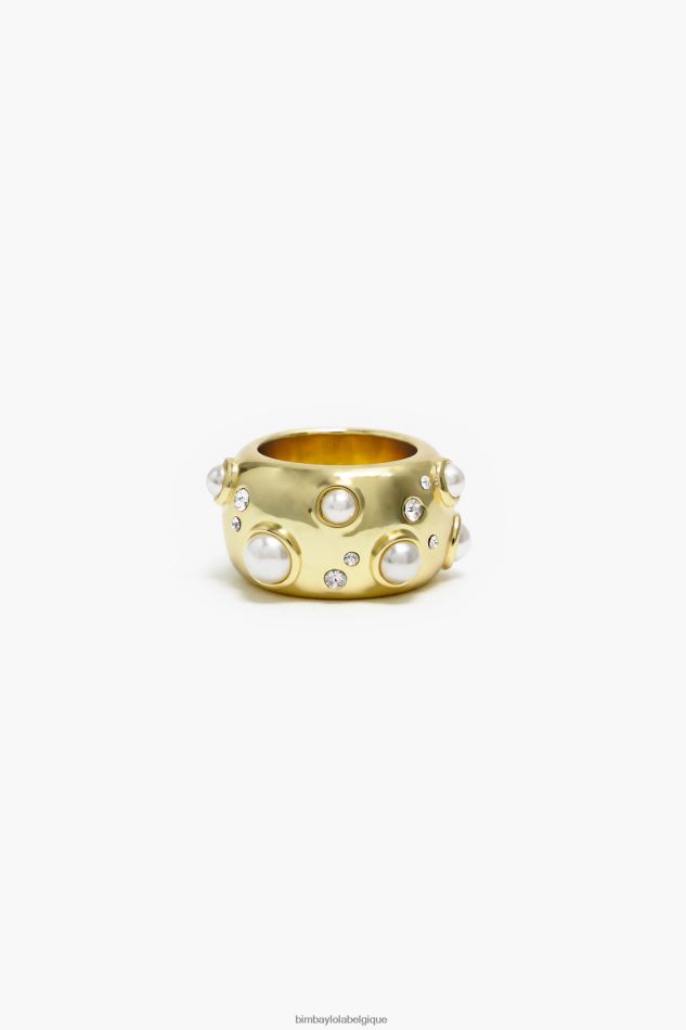 accessoires Bimba Y Lola bague perle cristal doré HV4486686