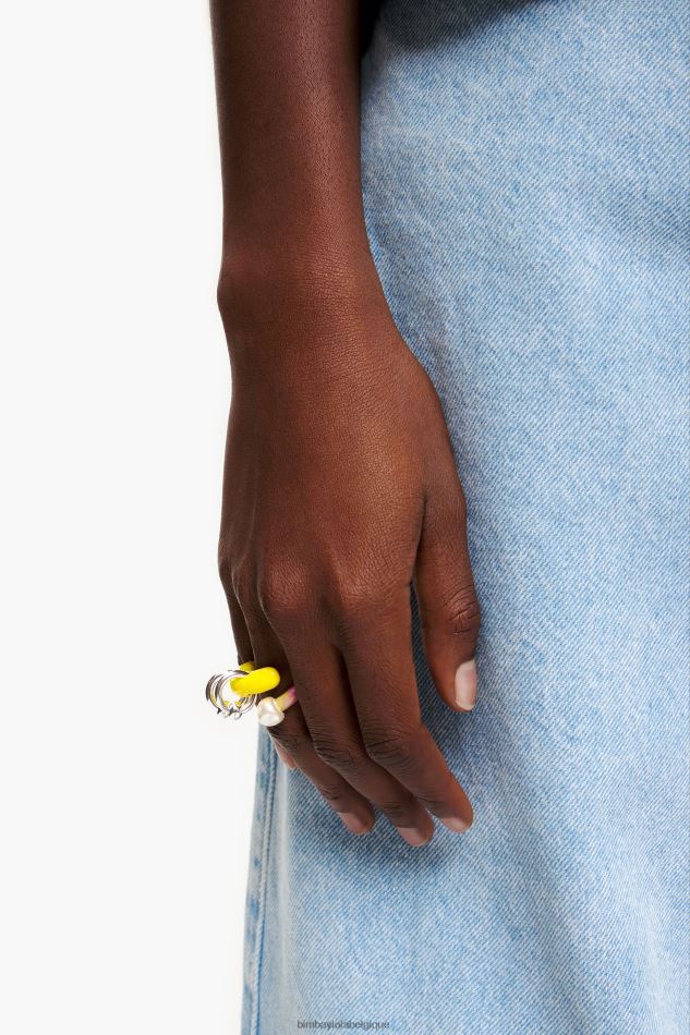 accessoires Bimba Y Lola bague perle émail multicolore HV4486682