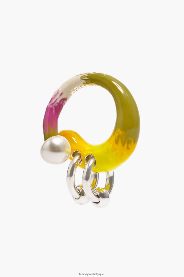 accessoires Bimba Y Lola bague perle émail multicolore HV4486682