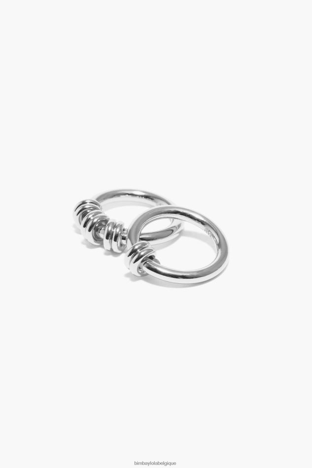 accessoires Bimba Y Lola ensemble d'anneaux en spirale argent HV4486822