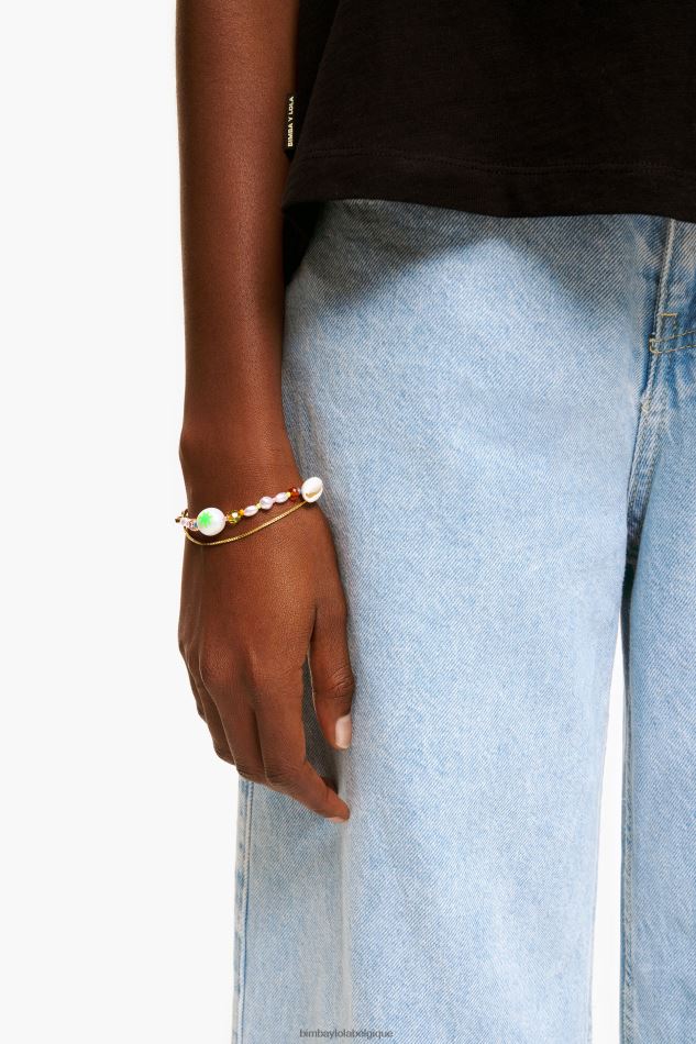 accessoires Bimba Y Lola bracelet chaîne avec perles multicolores argent HV4486792