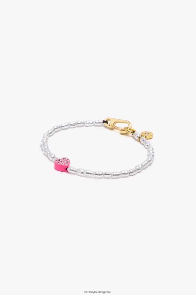 accessoires Bimba Y Lola bracelet coeur perles rose HV4486786