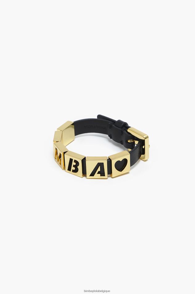 accessoires Bimba Y Lola bracelet cuir lettres noir HV4486659