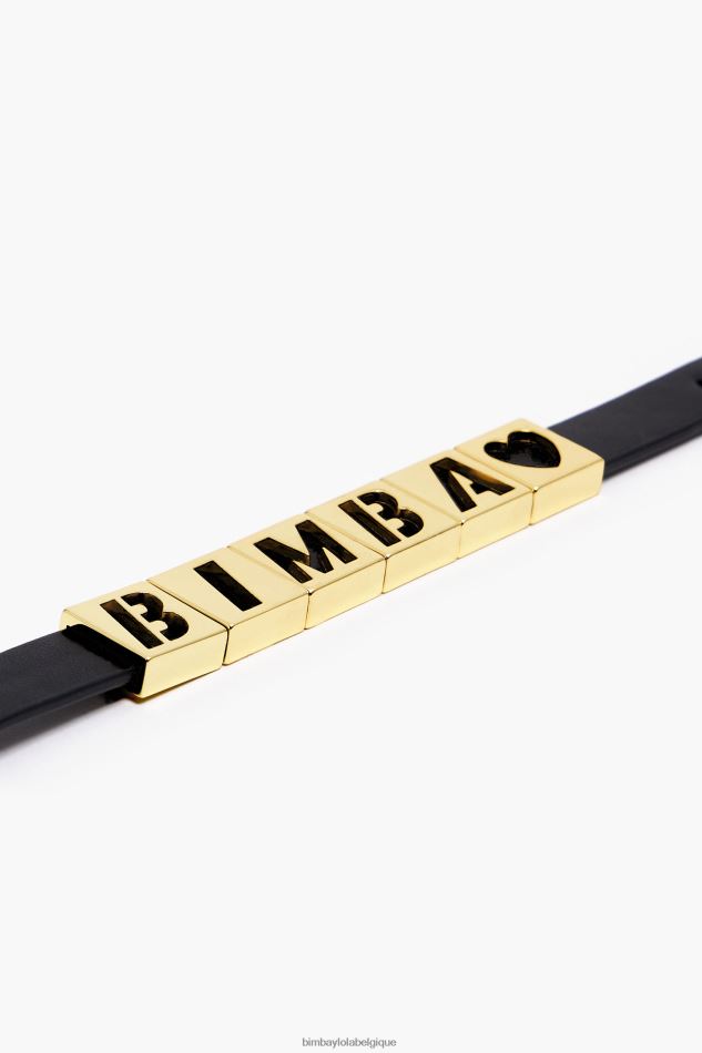 accessoires Bimba Y Lola bracelet cuir lettres noir HV4486659