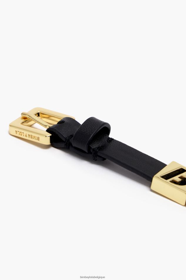accessoires Bimba Y Lola bracelet cuir lettres noir HV4486659