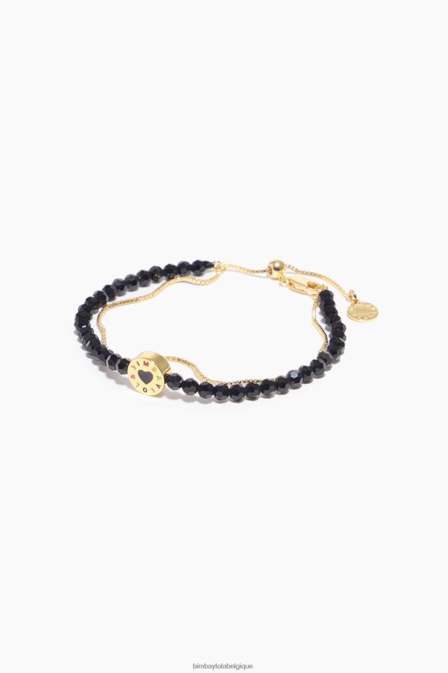 accessoires Bimba Y Lola bracelet double cristaux noir HV4486668
