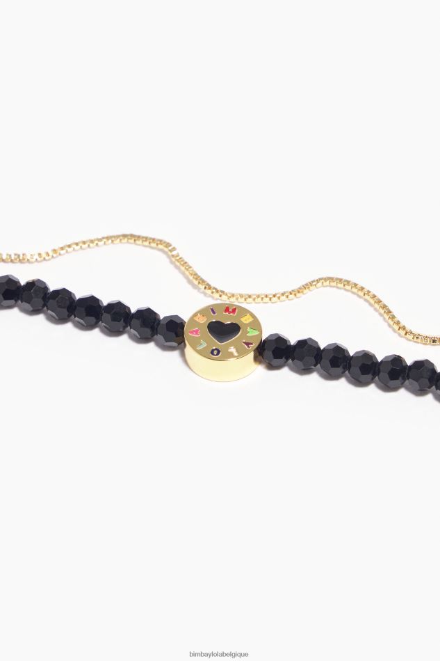 accessoires Bimba Y Lola bracelet double cristaux noir HV4486668