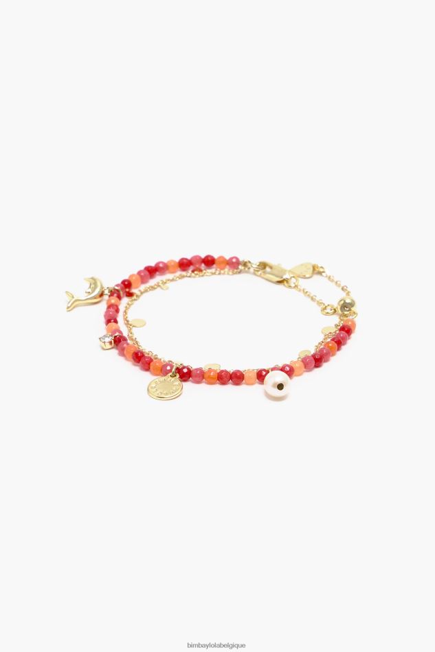accessoires Bimba Y Lola bracelet double pierres corail HV4486735