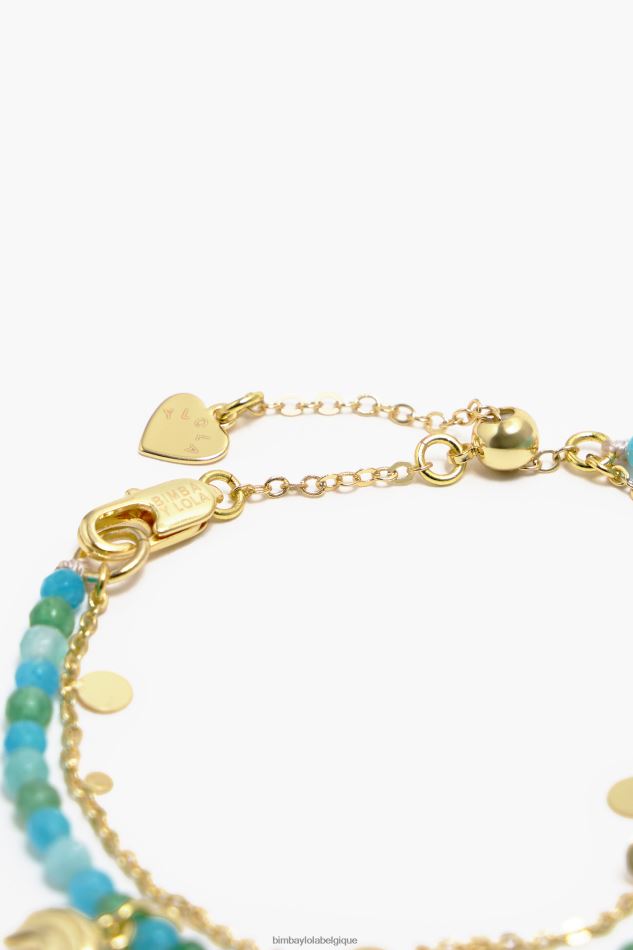 accessoires Bimba Y Lola bracelet double pierres turquoise HV4486734