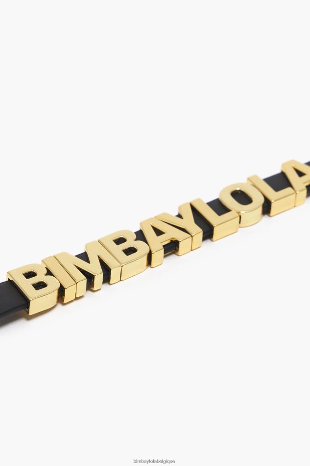 accessoires Bimba Y Lola bracelet en cuir avec lettres logo noir HV44861141