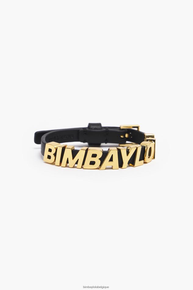 accessoires Bimba Y Lola bracelet en cuir avec lettres logo noir HV44861143