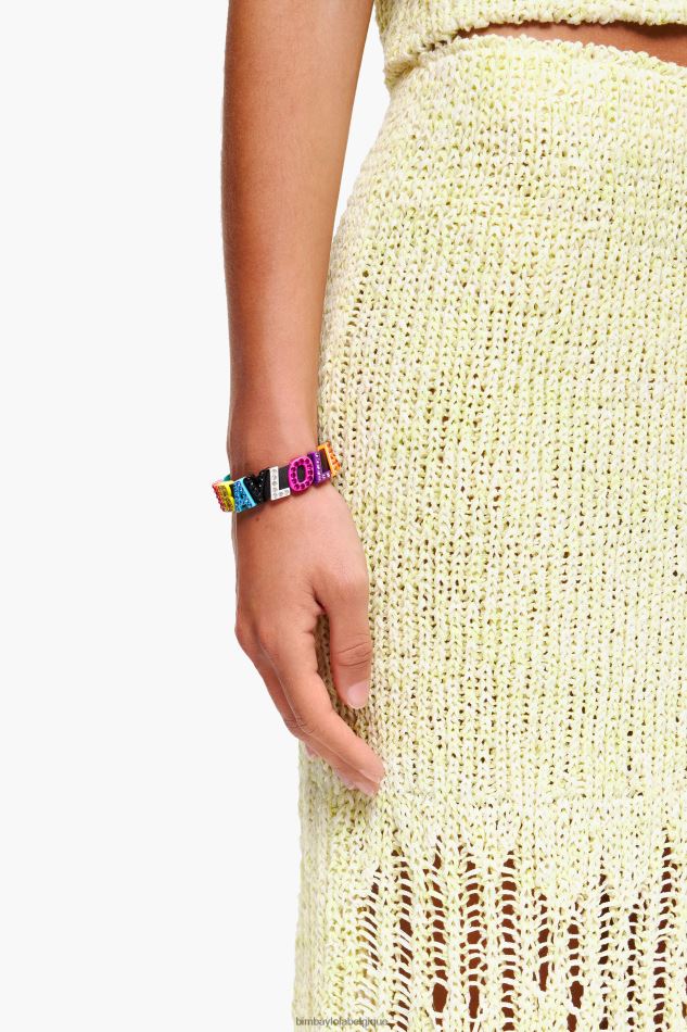 accessoires Bimba Y Lola bracelet en cuir à lettres logo multicolore HV44861142