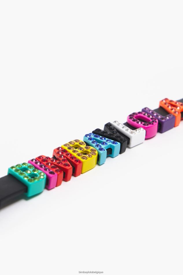 accessoires Bimba Y Lola bracelet en cuir à lettres logo multicolore HV44861142