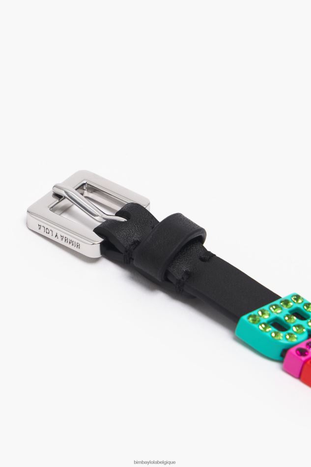 accessoires Bimba Y Lola bracelet en cuir à lettres logo multicolore HV44861142