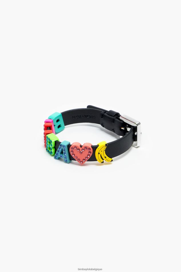 accessoires Bimba Y Lola bracelet en cuir à logo multicolore HV4486658
