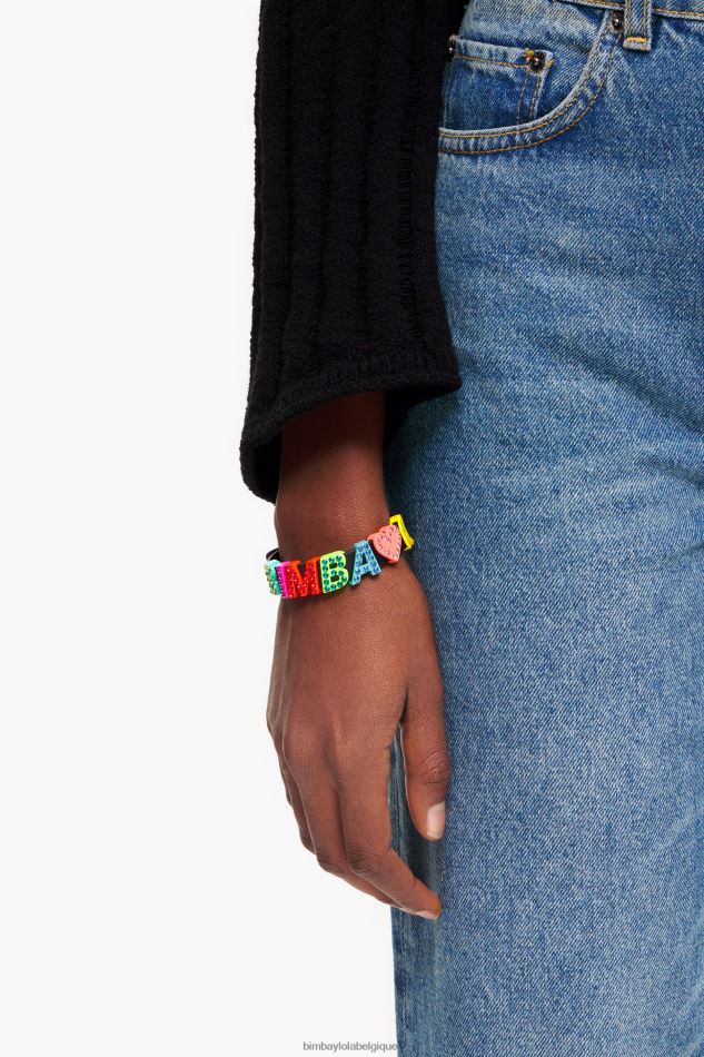 accessoires Bimba Y Lola bracelet en cuir à logo multicolore HV4486658