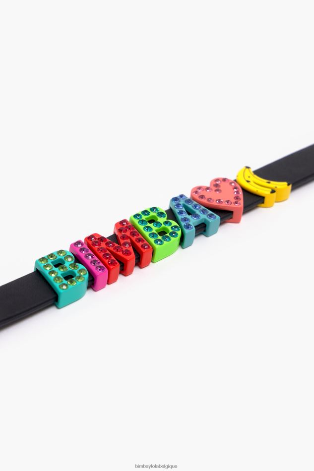 accessoires Bimba Y Lola bracelet en cuir à logo multicolore HV4486658