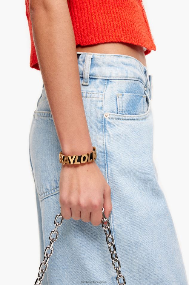 accessoires Bimba Y Lola bracelet en cuir à logo noir HV4486660