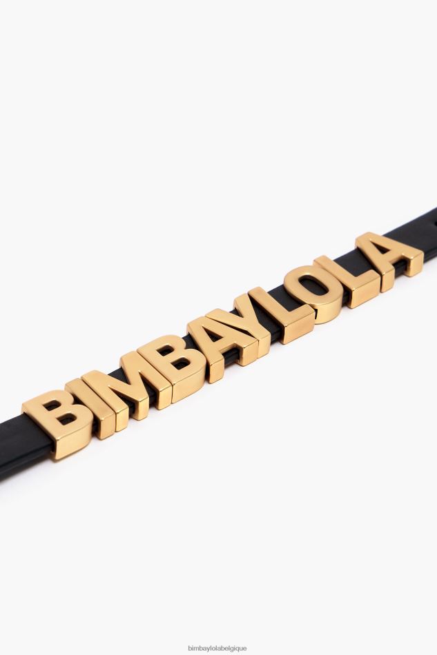 accessoires Bimba Y Lola bracelet en cuir à logo noir HV4486660