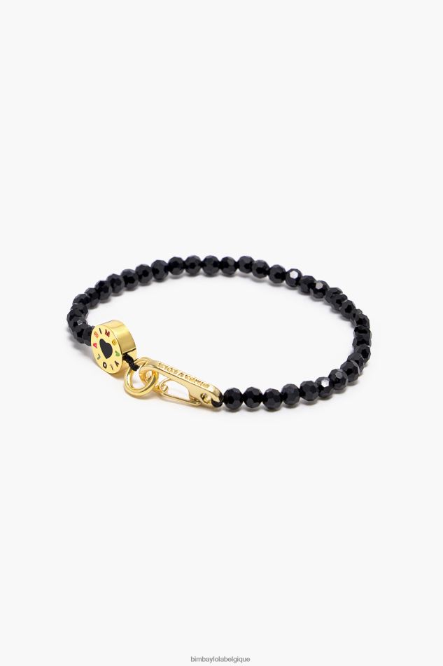 accessoires Bimba Y Lola bracelet fin à cristaux et logo noir HV4486672