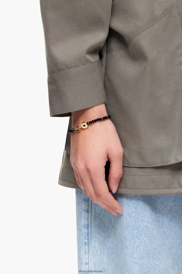 accessoires Bimba Y Lola bracelet fin à cristaux et logo noir HV4486672