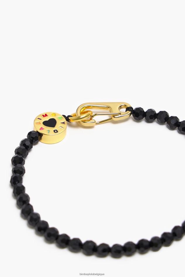 accessoires Bimba Y Lola bracelet fin à cristaux et logo noir HV4486672