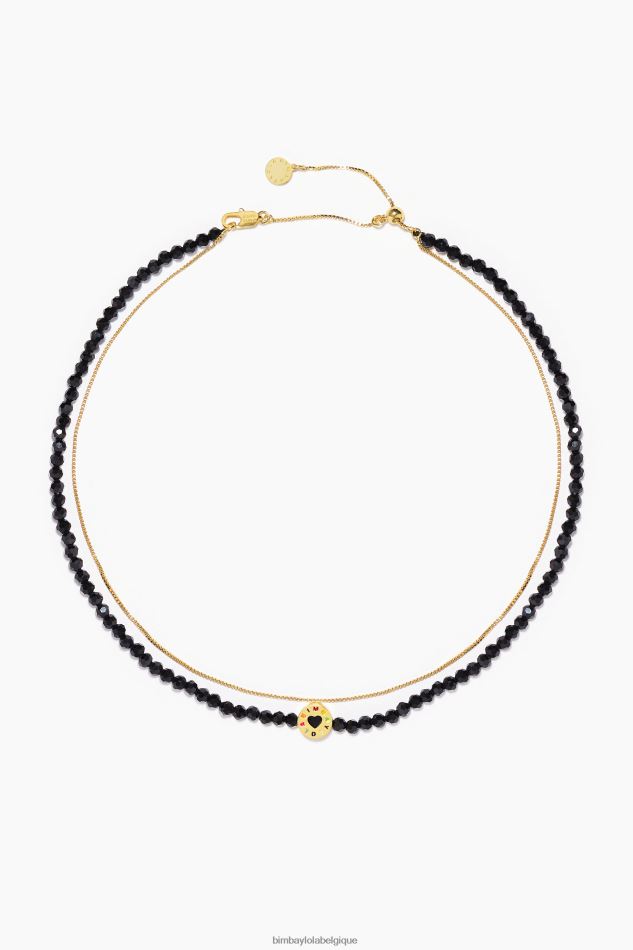 accessoires Bimba Y Lola collier chaîne à cristaux noir HV4486666