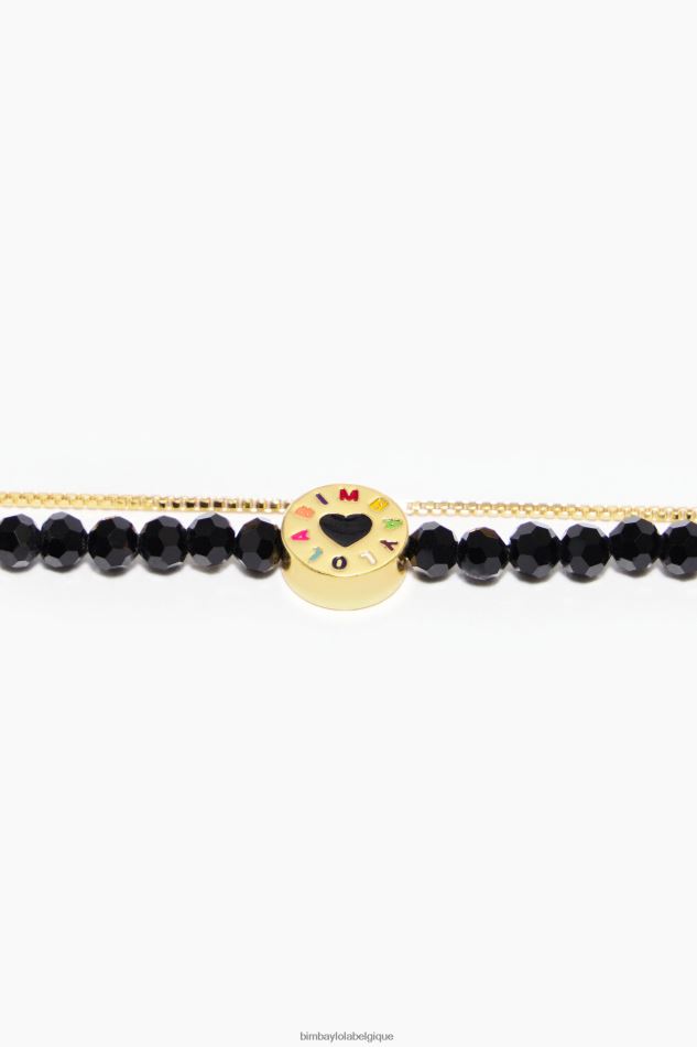 accessoires Bimba Y Lola collier chaîne à cristaux noir HV4486666