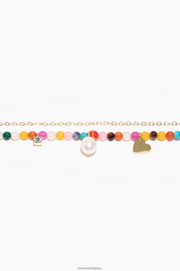 accessoires Bimba Y Lola collier chaîne et pierres naturelles multicolore HV4486690