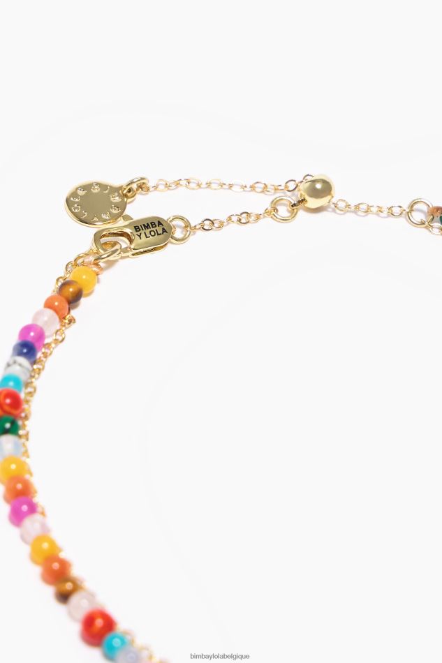 accessoires Bimba Y Lola collier chaîne et pierres naturelles multicolore HV4486690