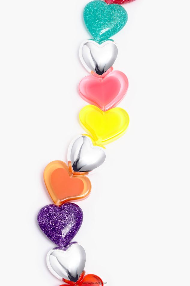 accessoires Bimba Y Lola collier coeurs en résine multicolore HV4486750
