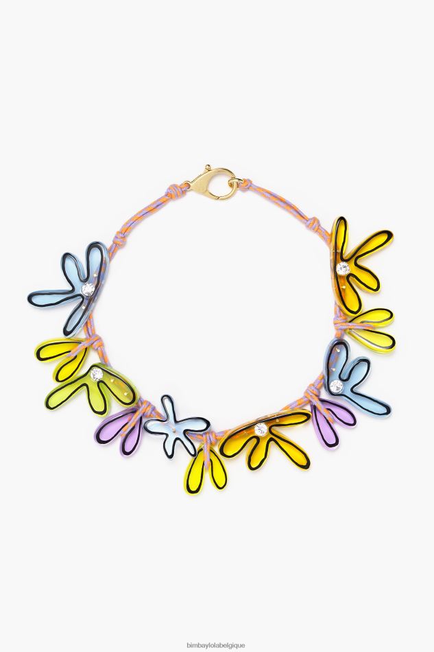 accessoires Bimba Y Lola collier cordon fleurs multicolore HV4486741