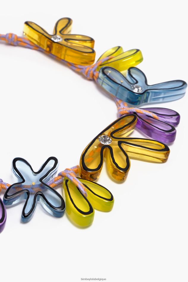 accessoires Bimba Y Lola collier cordon fleurs multicolore HV4486742