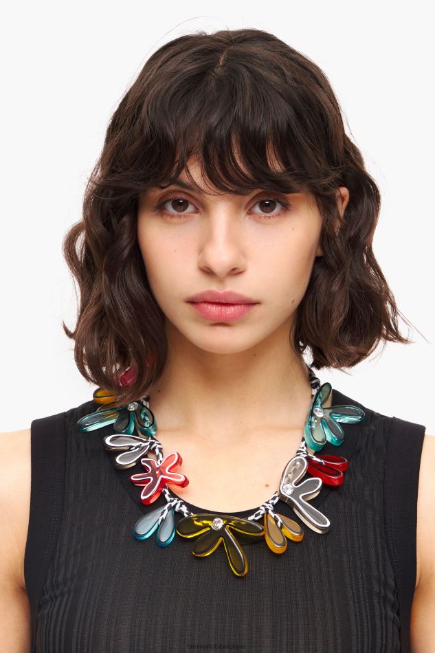 accessoires Bimba Y Lola collier cordon fleurs noir HV4486743