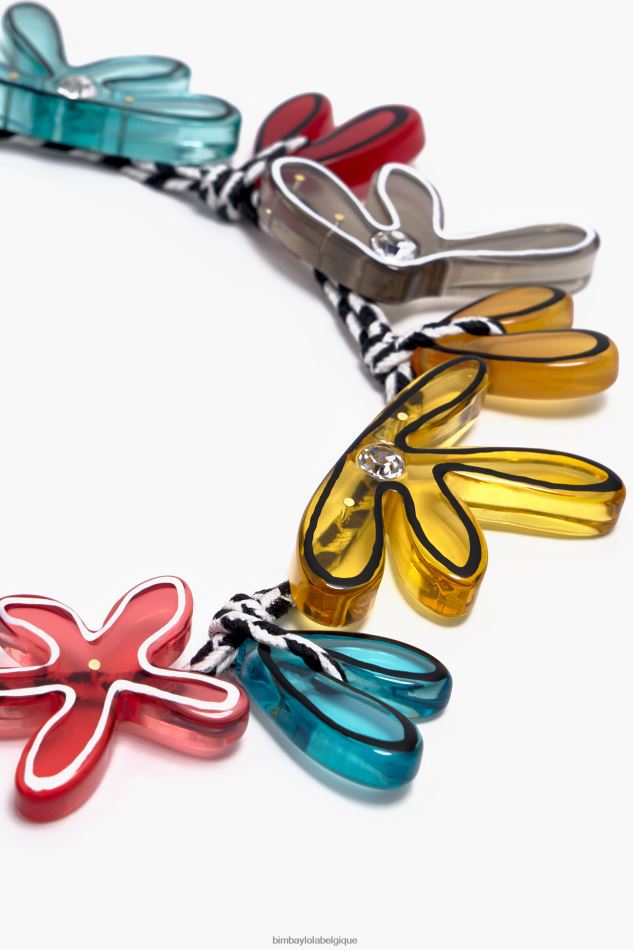 accessoires Bimba Y Lola collier cordon fleurs noir HV4486743