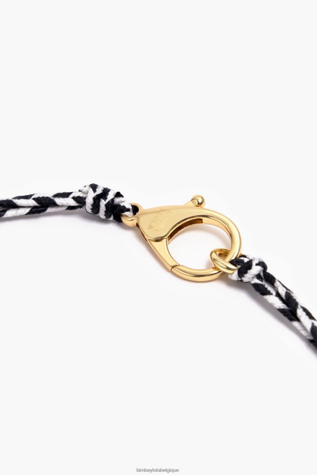 accessoires Bimba Y Lola collier cordon fleurs noir HV4486743