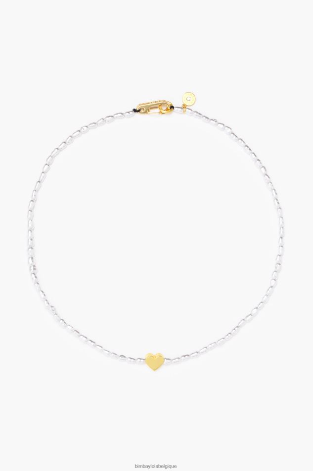accessoires Bimba Y Lola collier court coeur avec perles doré HV4486788