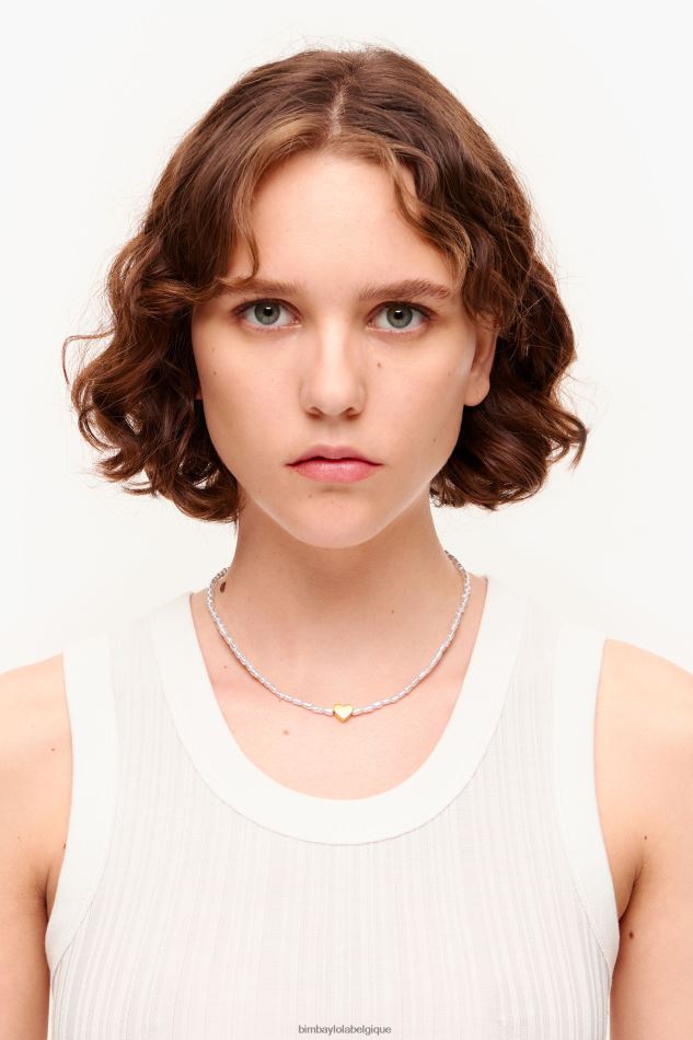 accessoires Bimba Y Lola collier court coeur avec perles doré HV4486788
